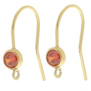 Orecchini a gancio da 16 mm con ossido di zirconio - Gold filled Orange x2