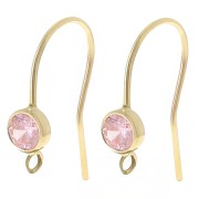 Orecchini con gancio e zirconi da 16 mm - Gold filled - Rosa x2|raw }}