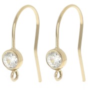 Orecchini con gancio e zirconi da 16 mm - Gold filled Crystal x2|raw }}