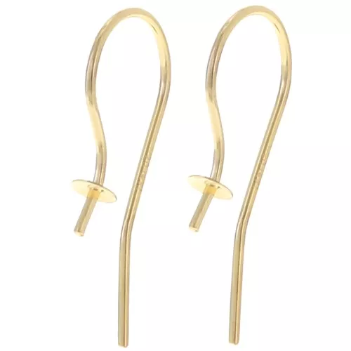 Gancio per orecchio 14 mm per semi-perforazione 4 mm - Gold filled x2