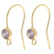 Viola - Orecchini a gancio da 16 mm con ossido di zirconio - Gold filled Violet x2 Orecchini a gancio da 16 mm con ossido di zirconio - Gold filled Violet x2