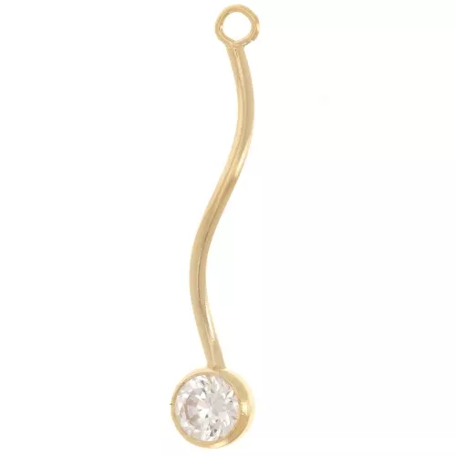 Pendente a spirale 25x4,5 mm con ossido di zirconio - Gold filled x1