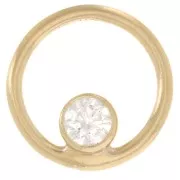 Ciondolo a cerchio scavato da 10 mm - Gold filled Crystal x1