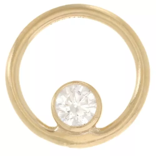 Ciondolo a cerchio scavato da 10 mm - Gold filled Crystal x1