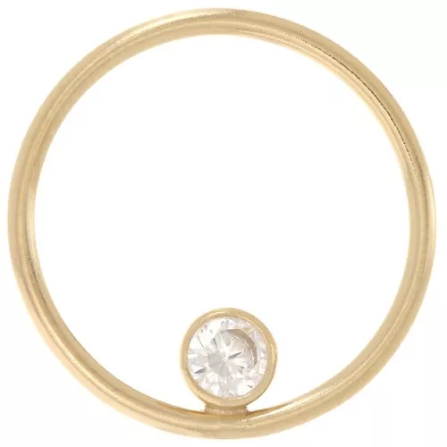 Ciondolo a cerchio scavato da 15 mm - Gold filled Cristallo x1