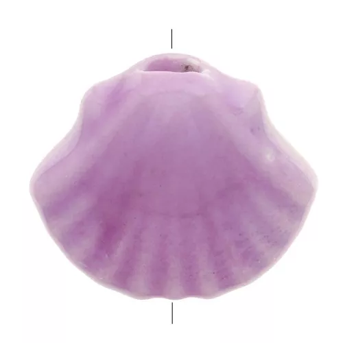 Perle conchiglia in ceramica 10x12 mm - Viola iridescente x5