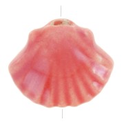 Perle conchiglia in ceramica 10x12 mm - Rosso iridescente x5