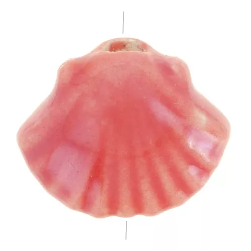 Perle conchiglia in ceramica 10x12 mm - Rosso iridescente x5