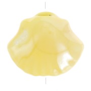 Perle conchiglia in ceramica 10x12 mm - Giallo iridescente x5