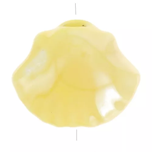 Perle conchiglia in ceramica 10x12 mm - Giallo iridescente x5