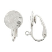 Orecchini a clip a disco stropicciato da 10 mm - Argento x2