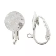 Orecchini a clip a disco stropicciato da 10 mm - Argento x2