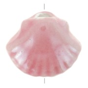 Perle conchiglia in ceramica 10x12 mm - Rosa chiaro iridescente x5