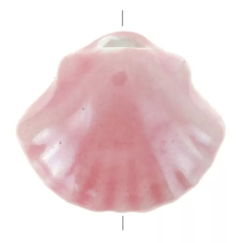 Perle conchiglia in ceramica 10x12 mm - Rosa chiaro iridescente x5