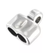 Terminale per cordoncino di 5 mm Placcatura argento antico x1