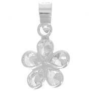 Pendente a fiore 10 mm con ossidi di zirconio - Argento 925 x1