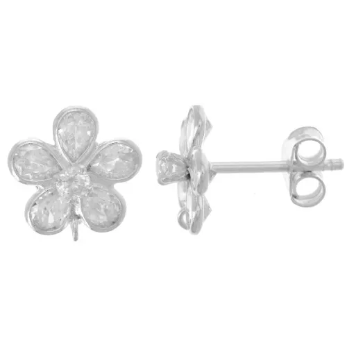 Orecchini cerchietto 10 mm con catenaccio rodio