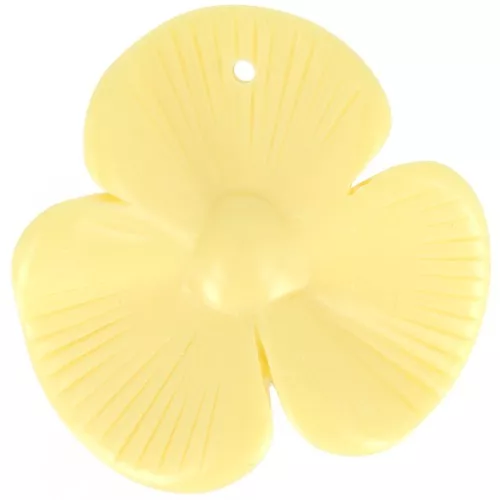 Pendente a 3 petali 42x43 mm in resina opaca - Vaniglia x1