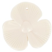 Pendente a 3 petali di fiori 42x43 mm in resina opaca - Crema x1|raw }}