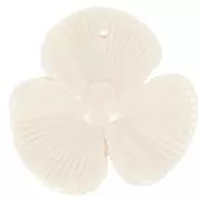 Bianco - Pendente a 3 petali di fiori 42x43 mm in resina opaca - Crema x1 Pendente a 3 petali di fiori 42x43 mm in resina opaca - Crema x1