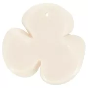 Pendente a 3 petali di fiori 42x43 mm in resina opaca - Crema x1