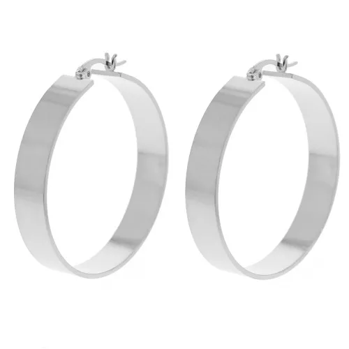 Staffe larghe e lisce da 40 mm - Impiallacciatura fine in argento x2