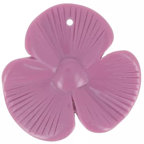 Pendente a 3 petali 42x43 mm in resina opaca - Plum x1