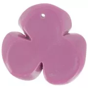Pendente a 3 petali 42x43 mm in resina opaca - Plum x1