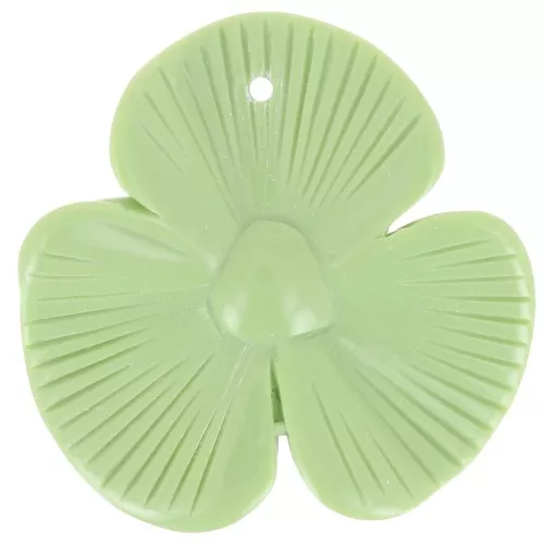 Pendente a 3 petali di fiori 42x43 mm in resina opaca - Verde mandorla x1