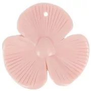 Pendentif fleur 3 pétales 42x43 mm en résine opaque - Rose x1