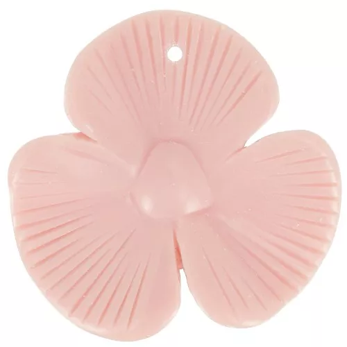 Pendente a 3 petali 42x43 mm in resina opaca - Rosa x1