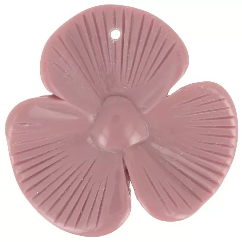 Pendente a 3 petali di fiori 42x43 mm in resina opaca - Moka Mousse x1