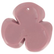 Pendente a 3 petali di fiori 42x43 mm in resina opaca - Moka Mousse x1