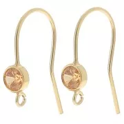 Champagne - Ganci per orecchie 16 mm Ossido di zirconio - Gold filled Champagne x2 Ganci per orecchie 16 mm Ossido di zirconio - Gold filled Champagne x2