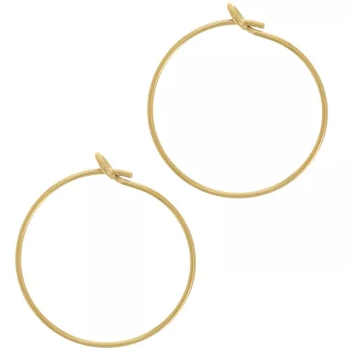 Orecchini da 20 mm a cerchio da decorare - Acciaio inossidabile 304 Dorato x2