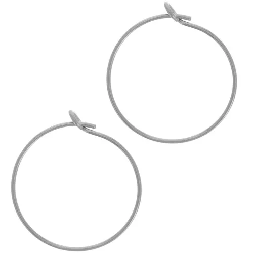 Orecchini a cerchio da decorare da 20 mm - acciaio inossidabile 304 x2