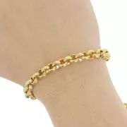 Catena a maglia testurizzata Jaseron 7 mm - acciaio inossidabile 304 Dorato x50cm