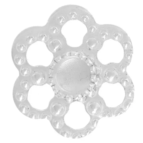 Distanziatore a fiore testurizzato 11 mm per cabochon 3 mm - Argento 925 x1
