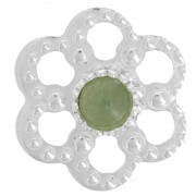 Distanziatore a fiore testurizzato 11 mm per cabochon 3 mm - Argento 925 x1