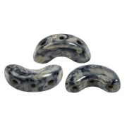 Perle in vetro Arcos® di Puca® 5x10 mm - Black Stony Beige x10g|raw }}