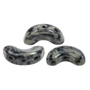 Perle in vetro Arcos® di Puca® 5x10 mm - Black Stony Beige x10g