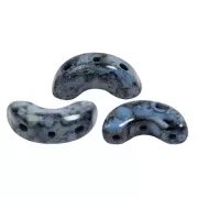 Perle in vetro Arcos® di Puca® 5x10 mm -Black Stony Blue x10g
