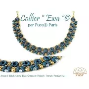 Perle di vetro Arcos® di Puca® 5x10 mm - Black Stony Blue Green x10g