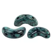 Perle in vetro Arcos® di Puca® 5x10 mm - Black Stony Emerald x10g