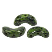 Perle di vetro Arcos® di Puca® 5x10 mm - Black Stony Green x10g|raw }}