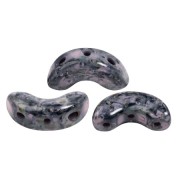 Perle di vetro Arcos® di Puca® 5x10 mm -Black Stony Pink x10g