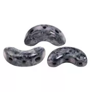 Perle di vetro Arcos® di Puca® 5x10 mm -Black Stony Pink x10g