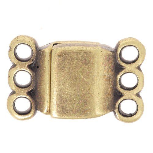 Chiusura magnetica a 3 file 14x8,5 mm - Bronzo x1