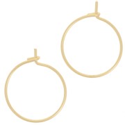 Orecchini a cerchio sottili da 18 mm - Filo da 0,8 mm - Dorati con oro fino x20
