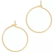 Orecchini a cerchio sottili da 18 mm - Filo da 0,8 mm - Dorati con oro fino x20